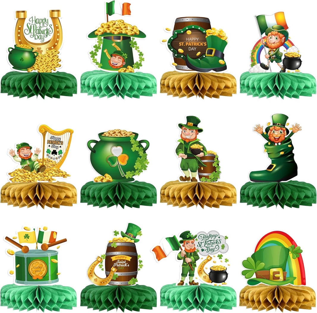 KatchOn, St Patricks Day Centerpiece - Pack of 12 | Leprechaun St Patricks Day Decorations Centerpieces | St Patricks Day Decorations for Table | Leprechaun Decorations | St Patricks Day Decor