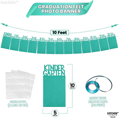 KatchOn, K-12 Graduation Photo Banner 5x7 - Large, 10 Feet | Grad Picture Banner, Teal Grad Decorations Class of 2026 | Graduation Decorations 2026, Picture Display