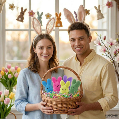 KatchOn, Easter Bunny Plush Toys - 6 Pcs Animal Bunny Stuffed Dolls | Easter Basket Stuffers | Soft Plush Bunny Decorations | Perfect Easter Party Favors or Easter Gifts for Easter Decor