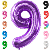 KatchOn, Giant Purple Number 9 Balloon - 40 Inch | Foil 9 Birthday Balloon for 9th Birthday Decorations | 9th Anniversary Decoration | Purple Party Decoration
