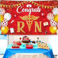 KatchOn Congrats RN Graduation Banner - Large 72x44 Inch | Red Nurse Banner | Nursing Party Decorations for Class of 2026 | Nurse 2026 Graduation Decorations