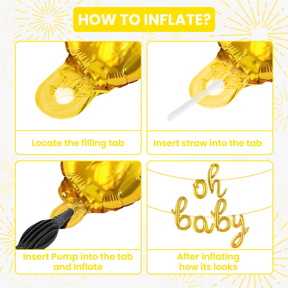 KatchOn, Gold Oh Baby Balloon Sign - 16 Inch | Oh Baby Sign for Backdrop | Baby Shower Balloons for Baby Shower Decorations | Gender Reveal Balloons, Oh baby balloons for Gender Reveal Decorations