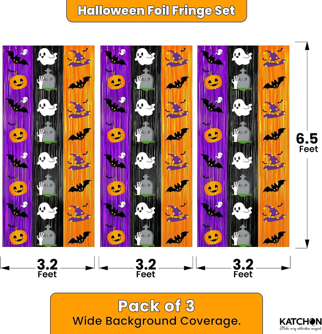 KatchOn Orange Fringe Backdrop, Pack of 3