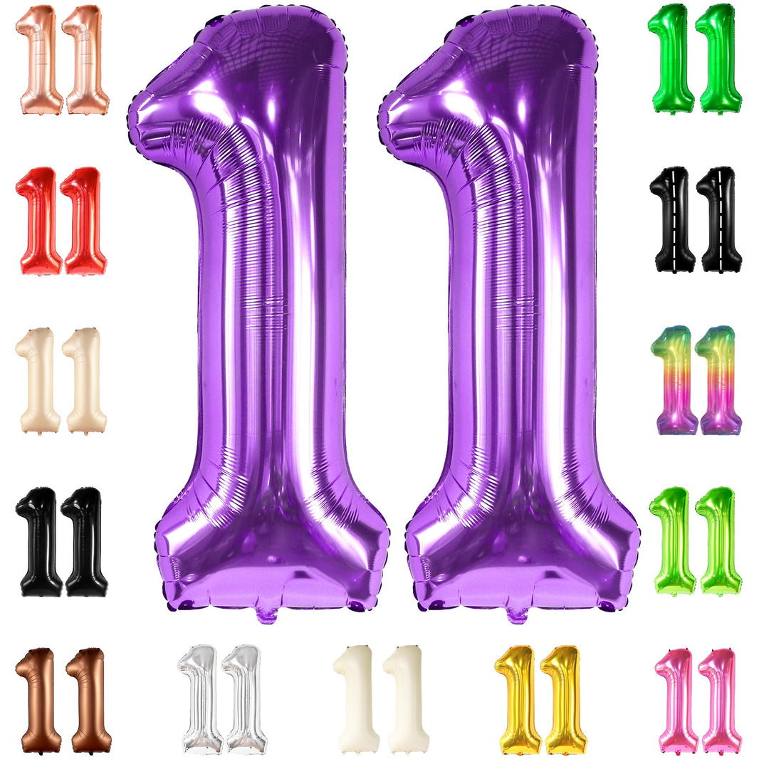 KatchOn, Giant Purple 11 Balloon Number - 40 Inch | Foil 11 Balloon Purple for 11th Birthday Decorations for Girls | Purple 11 Birthday Balloon | Purple 11 Balloons Number Birthday Decorations