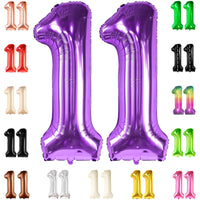 KatchOn, Giant Purple 11 Balloon Number - 40 Inch | Foil 11 Balloon Purple for 11th Birthday Decorations for Girls | Purple 11 Birthday Balloon | Purple 11 Balloons Number Birthday Decorations