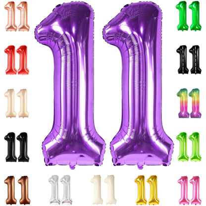 KatchOn, Giant Purple 11 Balloon Number - 40 Inch | Foil 11 Balloon Purple for 11th Birthday Decorations for Girls | Purple 11 Birthday Balloon | Purple 11 Balloons Number Birthday Decorations