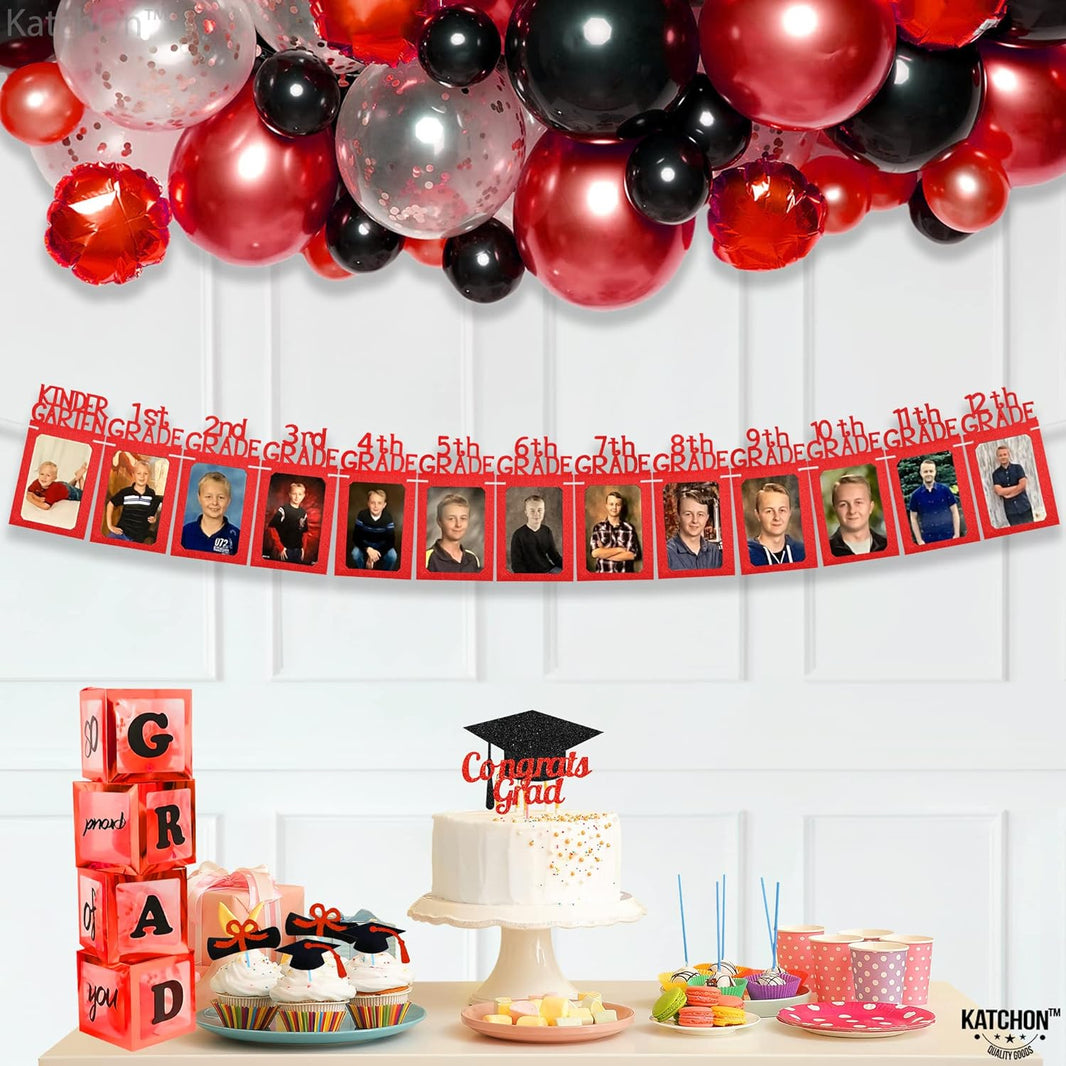 KatchOn, Graduation Decorations 2026 | Felt K-12 Graduation Photo Banner 6x7 - Large, 10 Feet | Class of 2026, Grad Picture Display, 2026 Grad Party Decorations