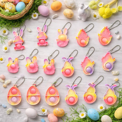 katchon easter pop fidget keychains pack of 24 easter basket stuffers easter egg fillers mini bubbles party favors easter party favors easter party supplies easter gifts