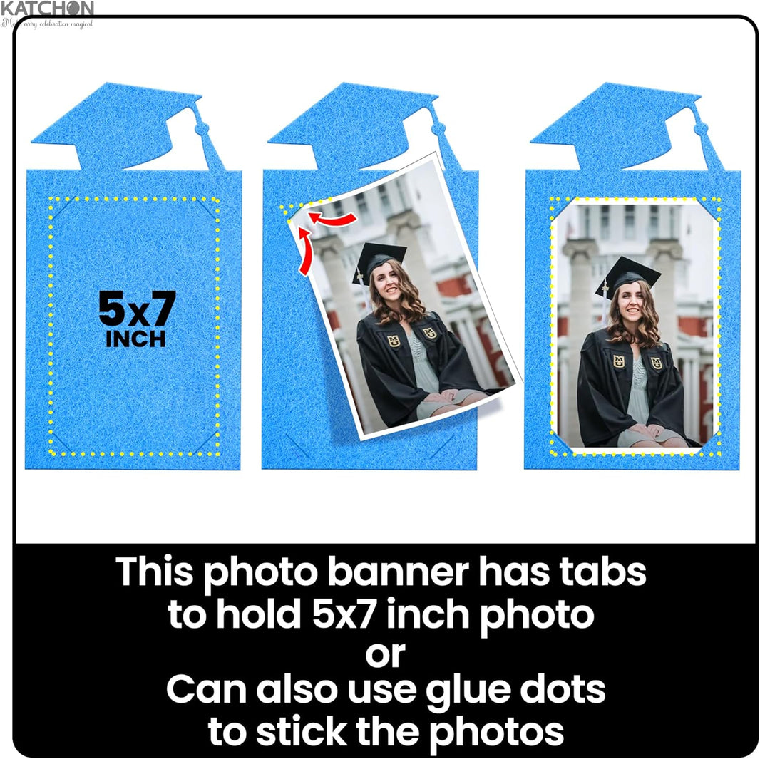 KatchOn, Blue Graduation Photo Banner 2026 - Large, 10 Feet, 2026 Grad Banner | Graduation Banner 2026 Personalized | Felt Graduation Picture Banner for Graduation Decorations Class of 2026