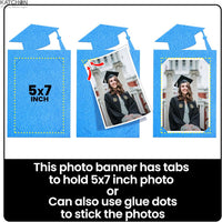 KatchOn, Blue Graduation Photo Banner 2026 - Large, 10 Feet, 2026 Grad Banner | Graduation Banner 2026 Personalized | Felt Graduation Picture Banner for Graduation Decorations Class of 2026