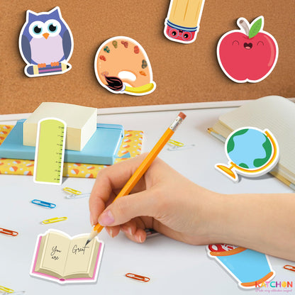 KatchOn, 600 Pcs Back to School Sticky Notes - 30 Pack | Fun Shaped Memo Pads with Pencil, Ruler, Blackboard, Owl Designs | Classroom Supplies, School, Office, Notepads, Teacher Stationery | Classroom Decor