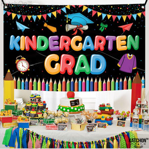 KatchOn, Kindergarten Graduation Backdrop - Large 72x44 Inch | Kindergarten Grad Banner | Kinder Grad Backdrop | Graduation decorations 2026