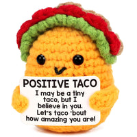 KatchOn, Mini Positive Crochet Taco | Christmas Birthday Gifts for Women, Men, Mom, Dad, Son, Daughter, Sister, Friends, Coworkers | Thanksgiving Basket Stuffers | Desk Home Decor Emotional Support