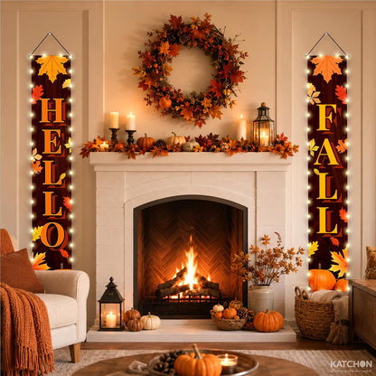 KatchOn, Fall Banner with Lights - 71x12 Inch | Fall Decorations for Home