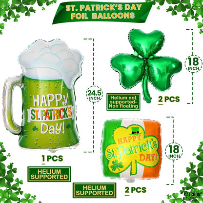 KatchOn, St Patricks Day Balloons 25 Pieces - St Patricks Day Decorations | Shamrock Balloons, Saint Patricks Day Decorations | St Patricks Balloons Garland, Clover Balloons | Shamrock Decorations