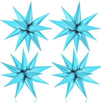 KatchOn, Light Blue Star Cones, 26 Inch - Pack of 50, Turquoise Starburst Balloon for Winter Decorations, Baby Shower, Christmas, Unisex, Number of Pieces 62
