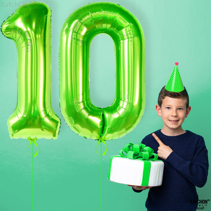 Light Green Number 10 Foil Balloon