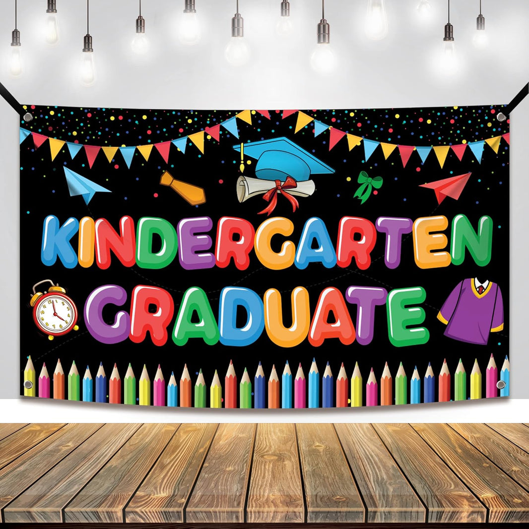 KatchOn, Cute Kindergarten Graduate Banner - Large, 72x44 Inch | Kindergarten Graduation Decorations Class of 2026 | Kindergarten Graduation Backdrop, Kindergarten Graduation Decorations 2026