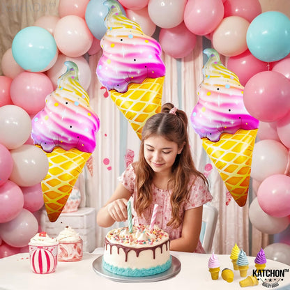 Large Ice Cream Balloons, 37 Inch - Pack of 6 | ice Cream Party Decorations | Summer Party Decorations, Ice Cream Decor For Pool Party Decorations | Beach, Pool Party Decor