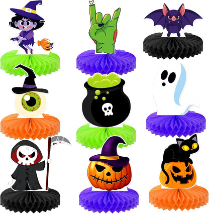 KatchOn Halloween Honeycomb Centerpieces, Pack of 9