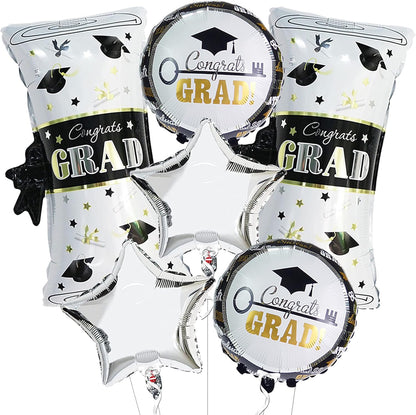 KatchOn, Huge Congrats Grad Balloon - Pack of 6, 28 Inch | Graduation Mylar Balloons, Kindergarten Graduation Party Decorations 2026 | Graduation Balloons Class of 2026, Graduation Photo Backdrop