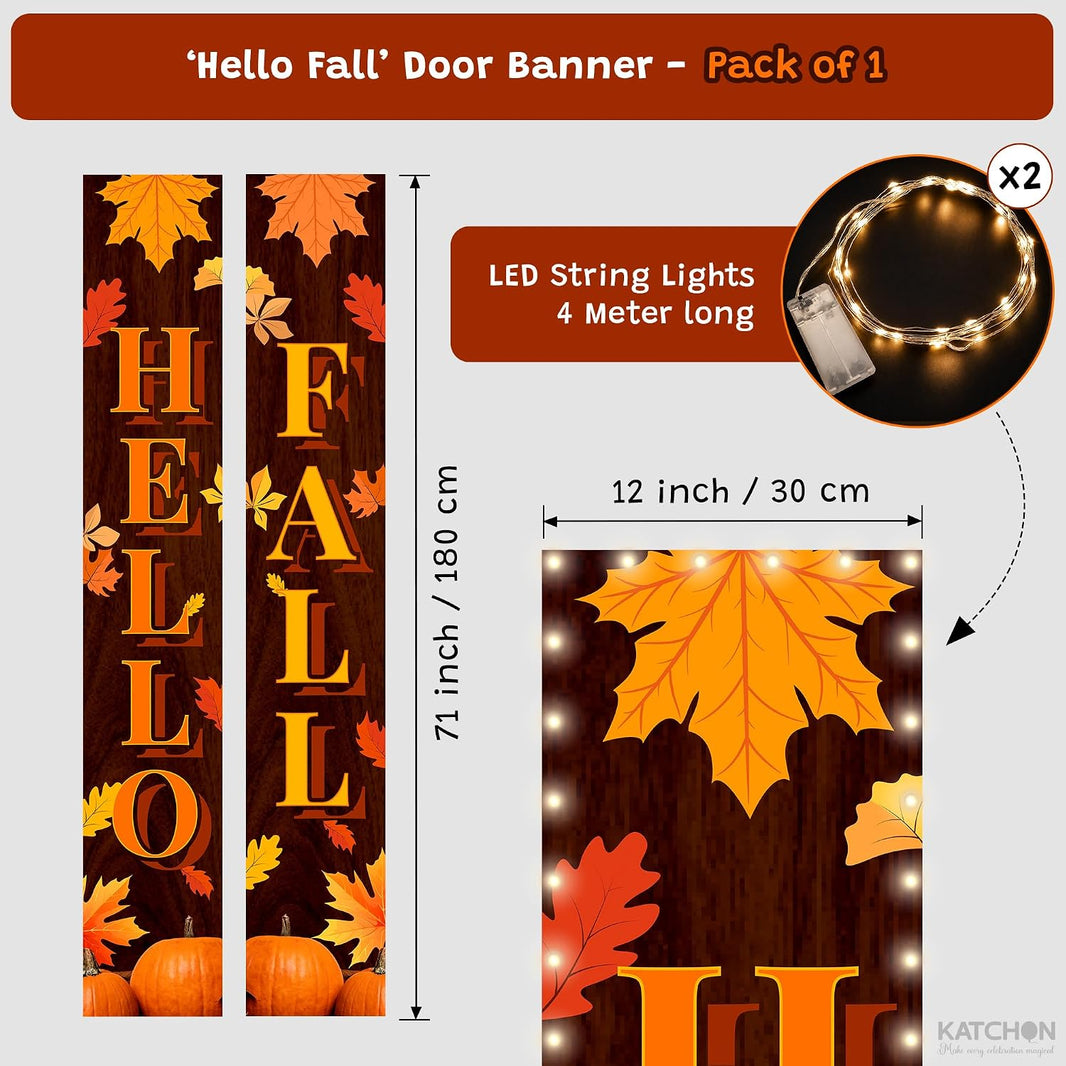 KatchOn, Fall Banner with Lights - 71x12 Inch | Fall Decorations for Home