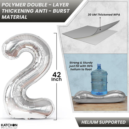 Katchon, Giant Silver 2026 Balloon for Graduation Decorations - 42 Inch | Graduation Balloons | Silver Balloon for Graduations Decorations 2026 | Grad Decorations | Graduations Party Supplies 2026