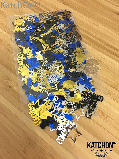 KatchOn, Congrats Grad Graduation Confetti 2024 - Pack of 1000 | Graduation Decorations Class of 2024 Blue and Gold | Blue and Gold Graduation Confetti, Navy Blue and Gold Graduation Decorations 2024