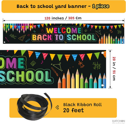 KatchOn Back To School Banner Yard 120x20 Inch Back to School Decorations