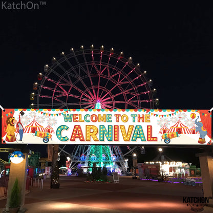 KatchOn, XtraLarge Welcome to the Carnival Banner - 120x20 Inch | Carnival Decorations for carnival Games for Party | Circus Theme Party Decorations