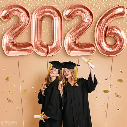 KatchOn, Giant Rose Gold 2026 Balloons - 42 Inch, Graduation Balloons | 2026 Balloon Numbers for Rose Gold 2026 Graduation Decorations | Class of 2026 Decoration, Grad Party Decorations 2026