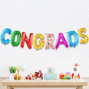 KatchOn, Multicolor Congrats Balloon - 16 Inch | Colorful Congrats Grad Balloons Foil for Graduation Decorations 2026 | Grad Balloons Banner, Colorful 2026 Graduation Decorations