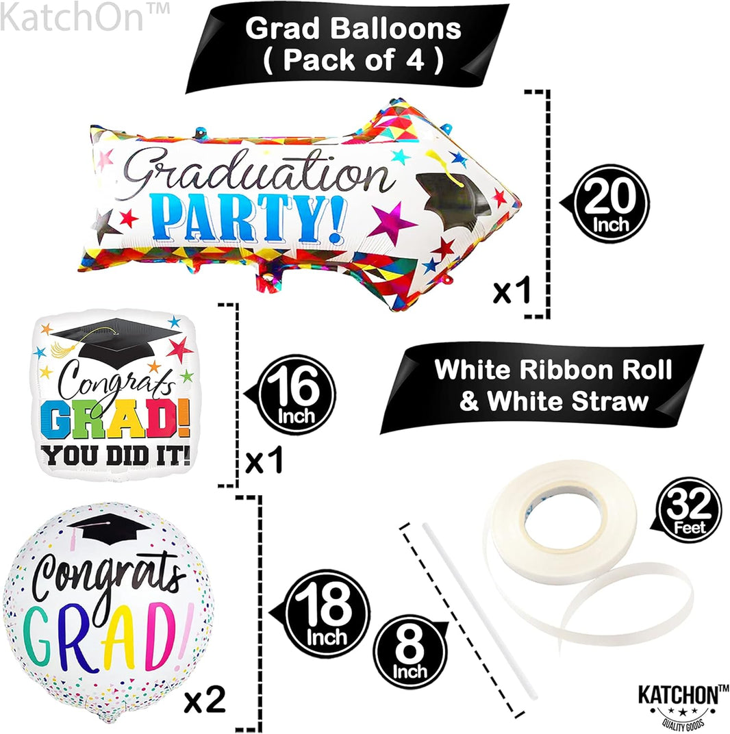 KatchOn, Kindergarten Graduation Balloons - 20 Inch, Pack of 4 | Congrats Grad Balloon, Kindergarten Graduation Decorations 2026 | Graduation Foil Balloons, 2026 Graduation Balloons