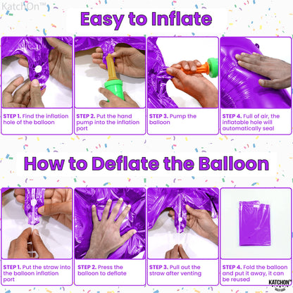 KatchOn, Giant Purple Number 3 Balloon - 40 Inch | 3rd Mylar Foil Balloon For Happy Birthday Decorations | 3rd Number Balloons For Mermaid Purple Party Happy Anniversary Decorations