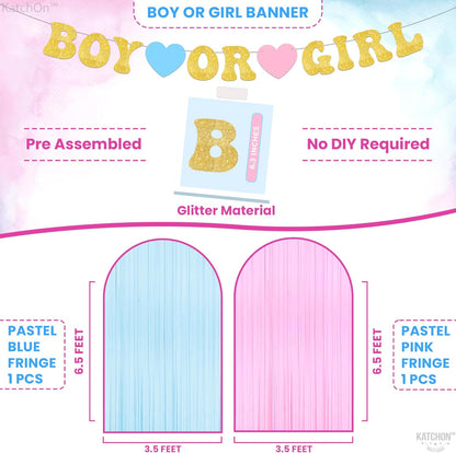 KatchOn, Gender Reveal Balloon Arch Kit - Pack of 70 | Pink and Blue Balloons,Boy or Girl Sign, Baby Balloons | Boy or Girl Gender Reveal Decorations | Baby Shower Decorations | Pink and Blue Decor