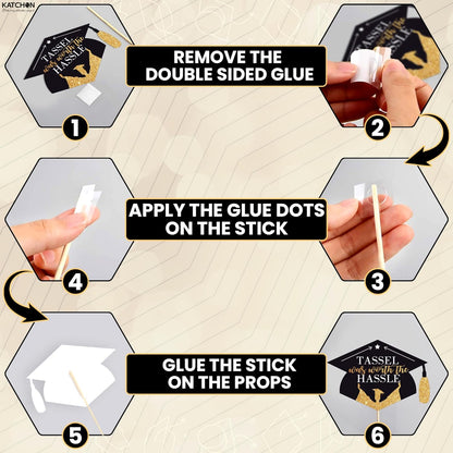 KatchOn, Graduation Photo Booth Props 2026 - Pack of 22 | Black and Gold Graduation Photo Props | Graduation Decorations 2026, Graduation Props For Congrats Grad Decorations, Class Of 2026 Decorations