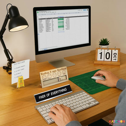 KatchOn, Fun Office Desk Accessories Set - Pack of 4 | Coworker Valentine Gifts, Office Gifts for Coworkers, Men, Women, Boss | Valentines Gifts for Him, Boyfriend | Computer Desk Accessories for Dad