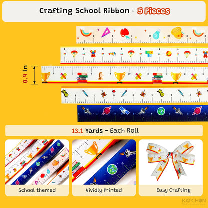 KatchOn Back to School Ribbon for Crafts -65 Yards, Back to School Supplies