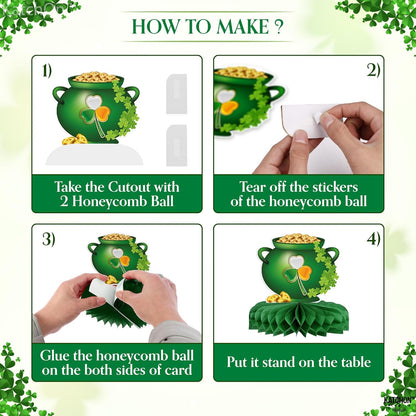 KatchOn, St Patricks Day Centerpiece - Pack of 12 | Leprechaun St Patricks Day Decorations Centerpieces | St Patricks Day Decorations for Table | Leprechaun Decorations | St Patricks Day Decor