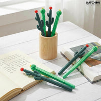 KatchOn Cactus Shaped Ballpoint Pens, Pack of 6 | Cactus Black Ball Point Pens for Cactus Mexican Fiesta Party Favors Stationery Cute Pens for Birthday Gifts, Classroom Prizes