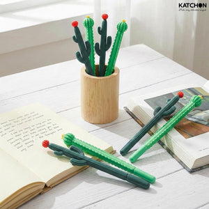 KatchOn Cactus Shaped Ballpoint Pens, Pack of 6 | Cactus Black Ball Point Pens for Cactus Mexican Fiesta Party Favors Stationery Cute Pens for Birthday Gifts, Classroom Prizes