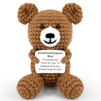KatchOn, Emotional Support Crochet Teddy Bear | Crochet Animals with Positive Messages | Positive Crochet Animals, Coworker Gifts | Stuffed Animal | Emotional Support Bear