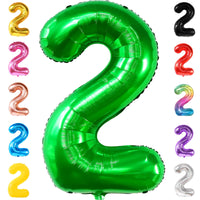 KatchOn Giant Green Number 2 Balloon, 40 Inches, Perfect for 2nd Birthday Decorations, Tractor Party Supplies, Dinosaur Theme
