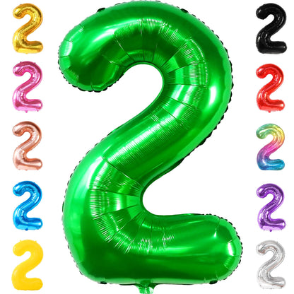 KatchOn Giant Green Number 2 Balloon, 40 Inches, Perfect for 2nd Birthday Decorations, Tractor Party Supplies, Dinosaur Theme