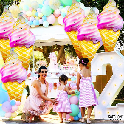 Large Ice Cream Balloons, 37 Inch - Pack of 6 | ice Cream Party Decorations | Summer Party Decorations, Ice Cream Decor For Pool Party Decorations | Beach, Pool Party Decor