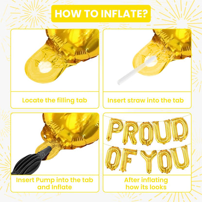 KatchOn, Gold Proud of You Balloons - 16 Inch | Mylar Foil Balloon Banner For Graduation Party Decorations | We Are So Proud Of You Balloon Banner For Graduation Decorations 2026