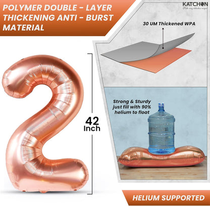 KatchOn, Giant Rose Gold 2026 Balloons - 42 Inch, Graduation Balloons | 2026 Balloon Numbers for Rose Gold 2026 Graduation Decorations | Class of 2026 Decoration, Grad Party Decorations 2026