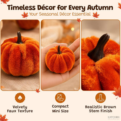 KatchOn, 12Pcs Artificial Pumpkin Decor for Fall, Autumn Decorations