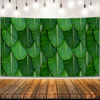 KatchOn, Indian Pooja Backdrop Decoration - 7.5X5 Feets | Green Banana Leaf for Traditional Festival, Pooja, Party Decorations, Photo Booth Props, Mehndi, Photography, Navratri, Diwali Backdrop