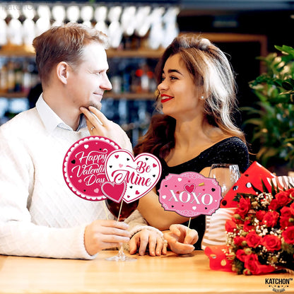 KatchOn, Pink Valentines Day Photo Props - Huge, Pack of 35 | Valentines Photo Booth Props for Valentines Day Decorations | Valentines Photo Props, Valentine Decorations | Galentines Day Decoration